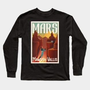 Mars Planet vintage travel poster Long Sleeve T-Shirt